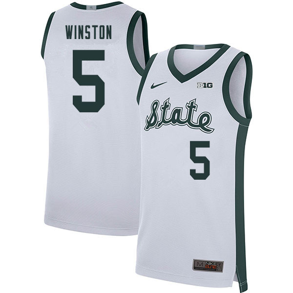 2020 Men #5 Cassius Winston Michigan State Spartans College Basketball Jerseys Sale-Retro